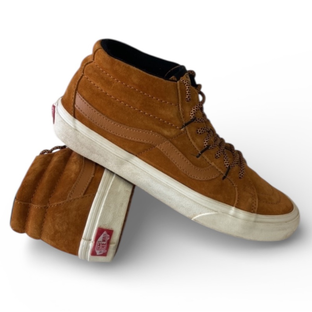 Vans Reissue Ghillie Sk8-Mid Sneakers in Sudan Brown/Marshmallow W9, M7.5